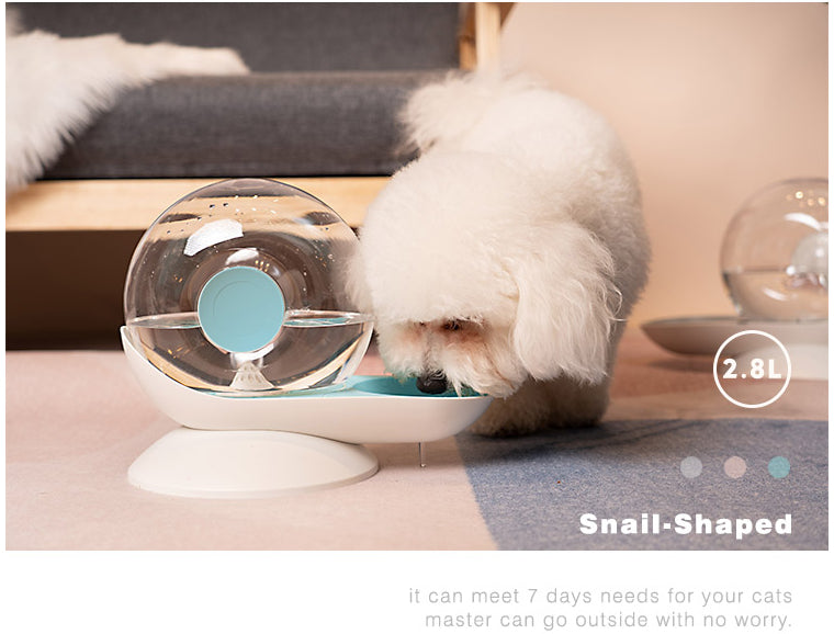 Snail design  Pet Auto water dispenser bowl for dogs and cat 2.8L  Pink