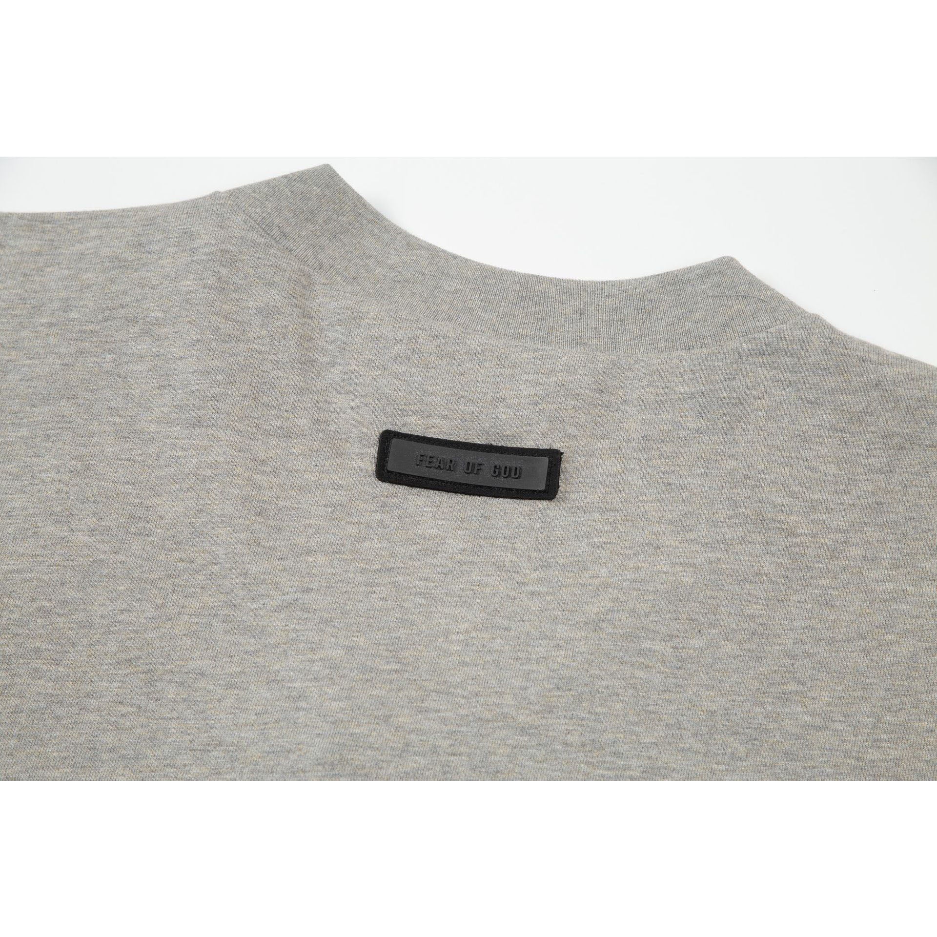 Fog Essentials T Shirts Spring/Summer FOG Season 9 Double Line Plastic Letter V-Neck Short Sleeves