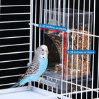 No Mess Bird Cage Feeder 2Pack Automatic Parrot Seed Feeders with Perch Acrylic Transparent Seed Food Container Cage Accessories for Small and Medium Lovebirds Parakeets