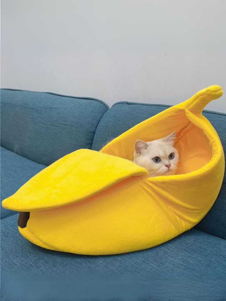 banana cat bed