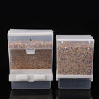 No Mess Bird Feeder for Cage, Automatic Acrylic Seed Container with Large Hook, Install-Free Parrot Feeder for Budgerigar, Canary, Cockatiel, Parakeet, Finch