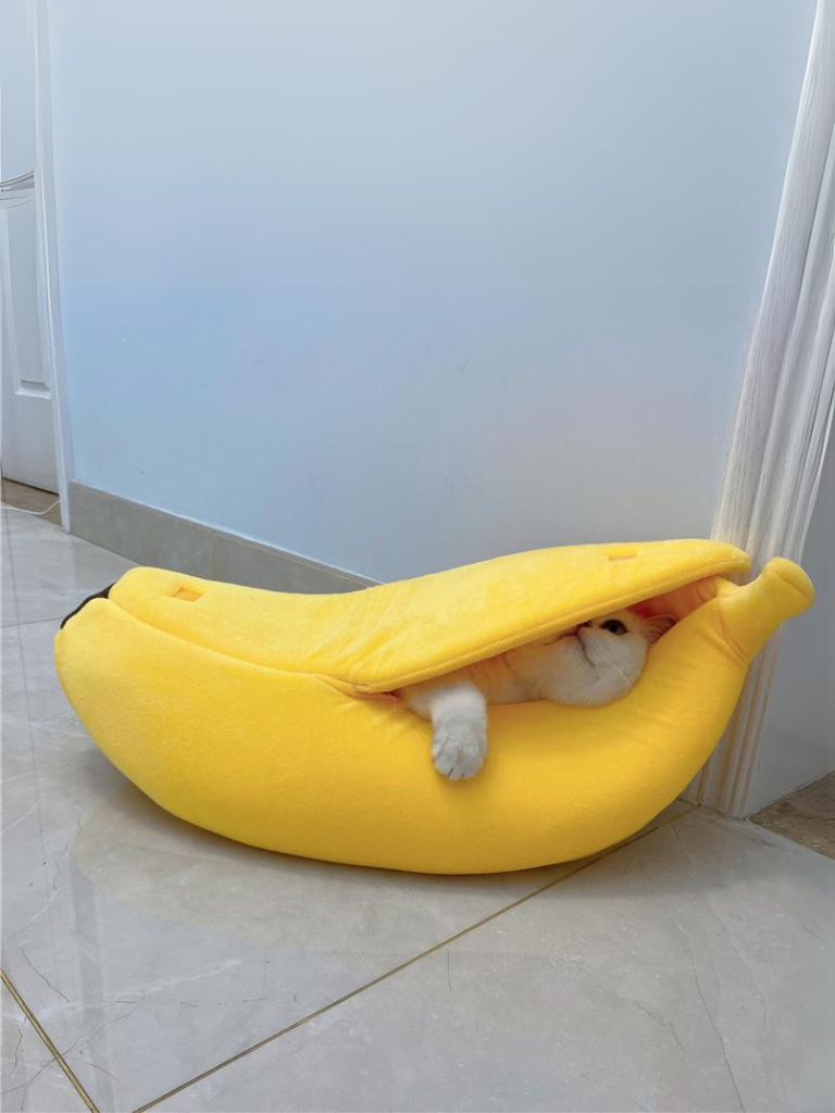banana cat bed
