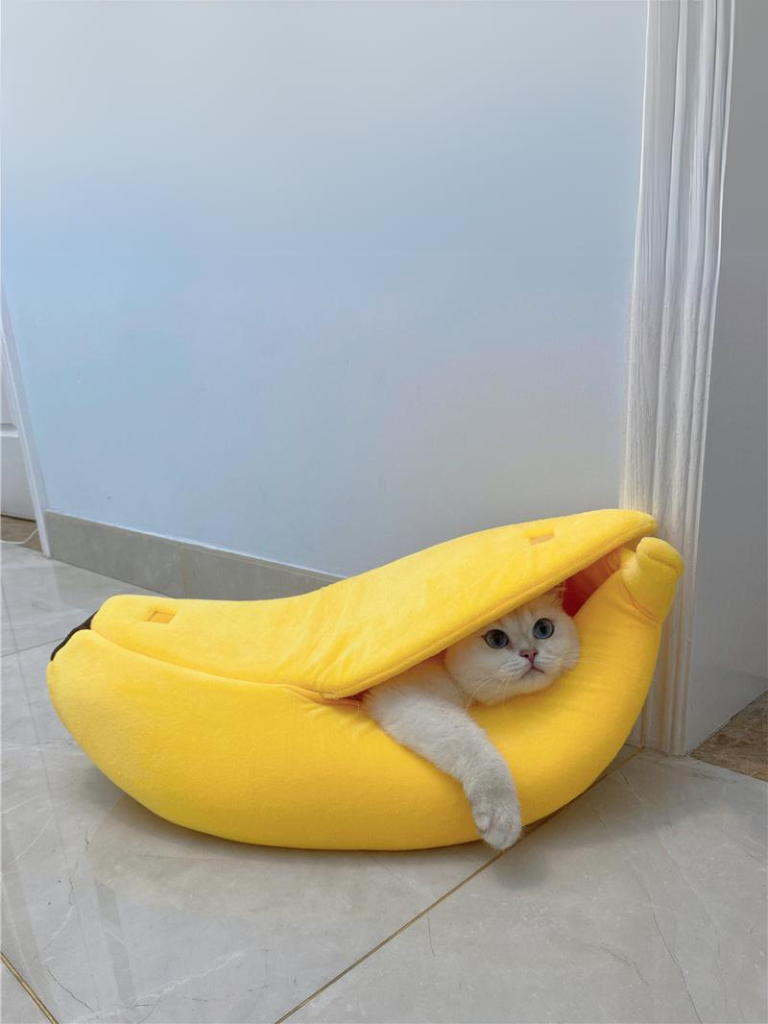 banana cat bed