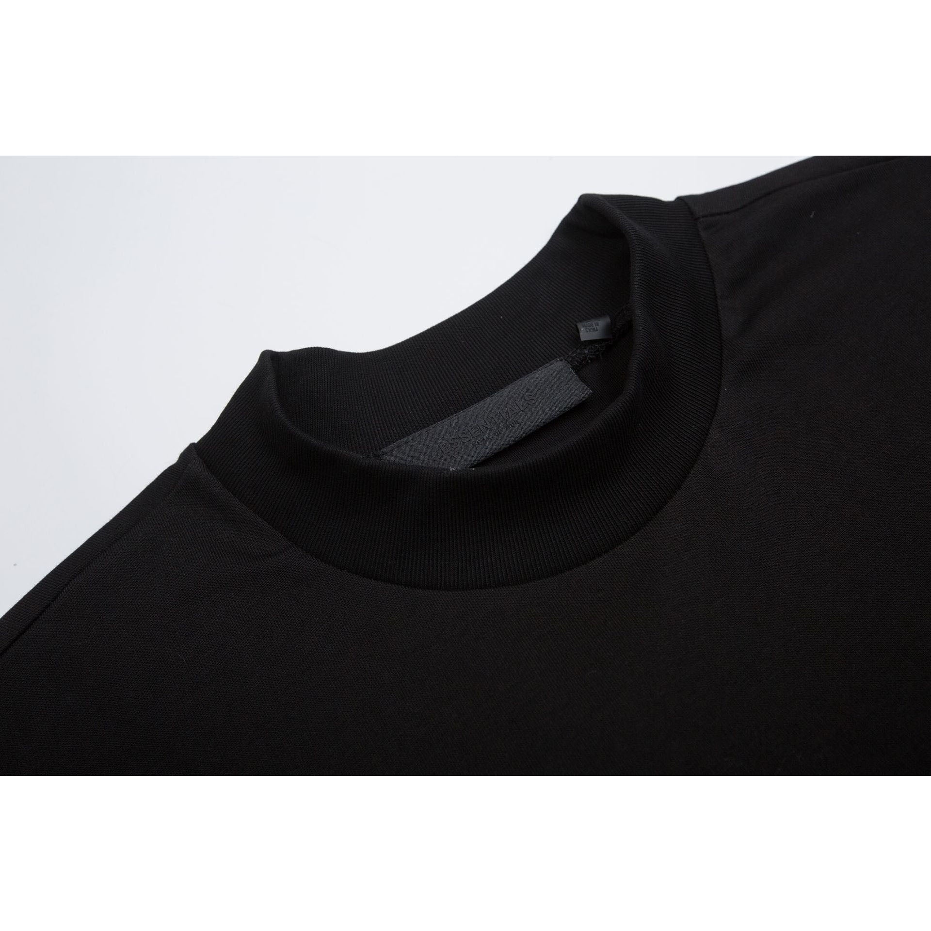 Fog Essentials T Shirts Autumn and Winter FOG Double Line Flocking Letter Crew Neck Short Sleeves