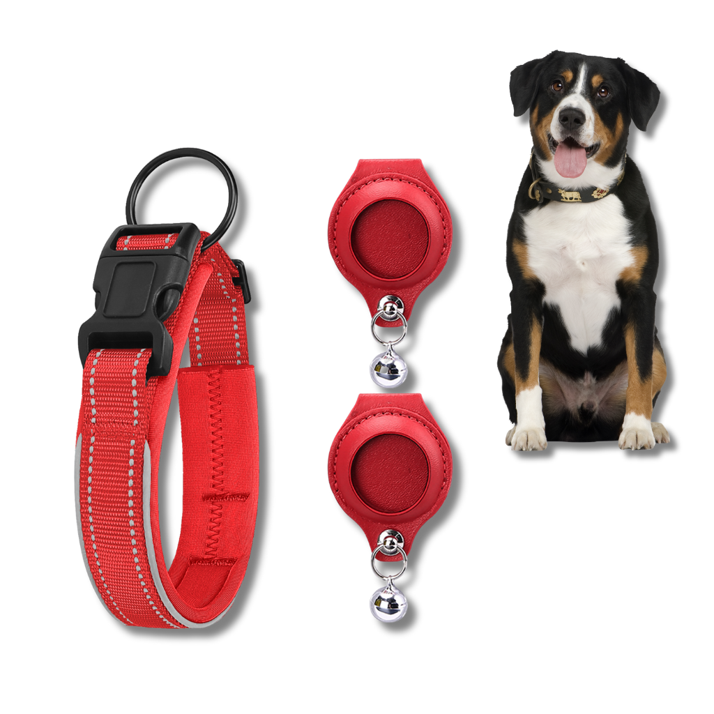 AirTag Pet Collar with 2 Leather Holders No Tracker Included