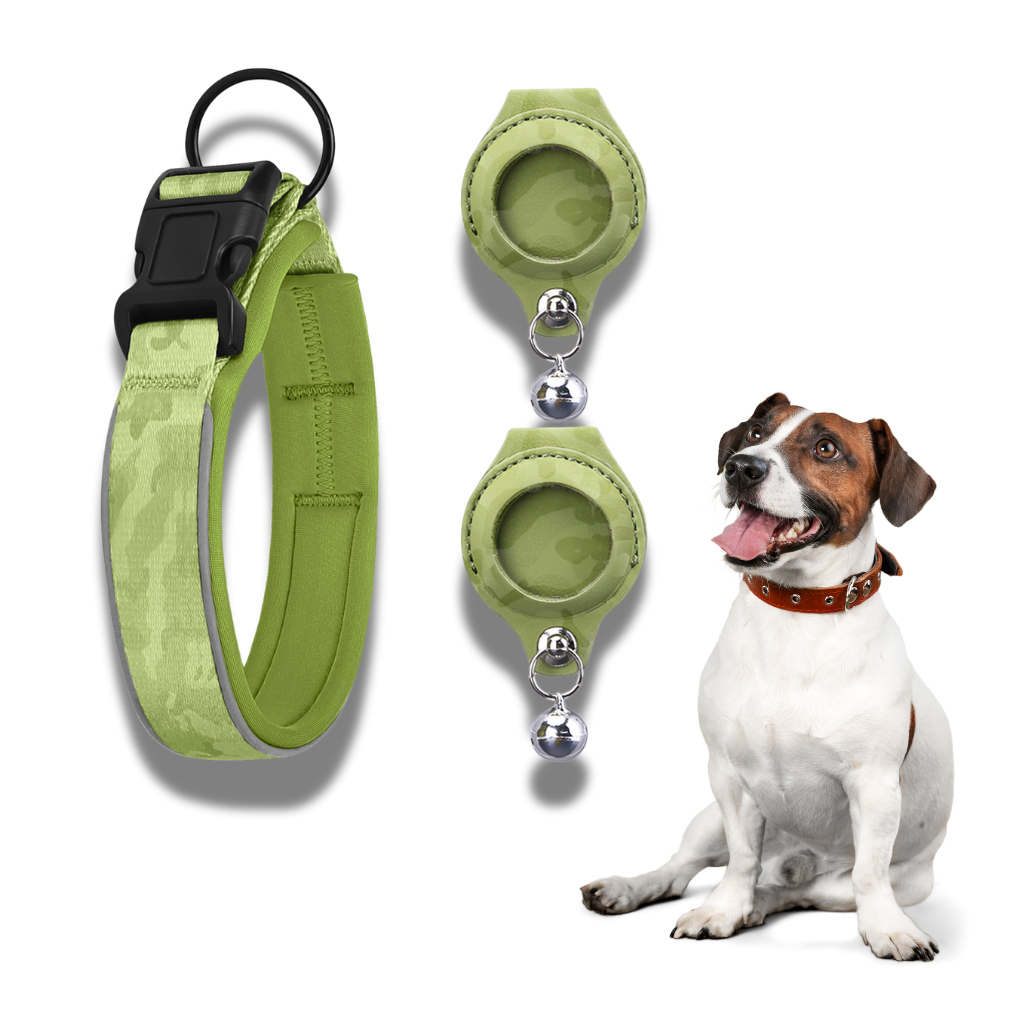 AirTag Pet Collar with 2 Leather Holders No Tracker Included
