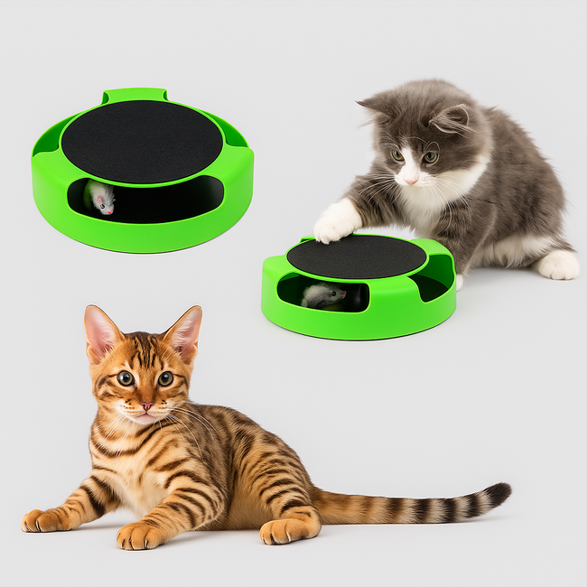 Cat Scratch Board Toy – Fun Mouse for Kittens Hover Image