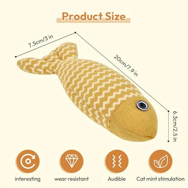 Catnip Toys for Indoor Cats – 3 Fish Kicker Set Main Image