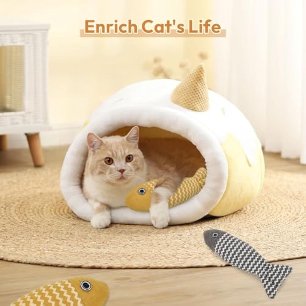 Catnip Toys for Indoor Cats – 3 Fish Kicker Set
