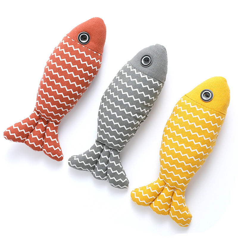 Catnip Toys for Indoor Cats – 3 Fish Kicker Set