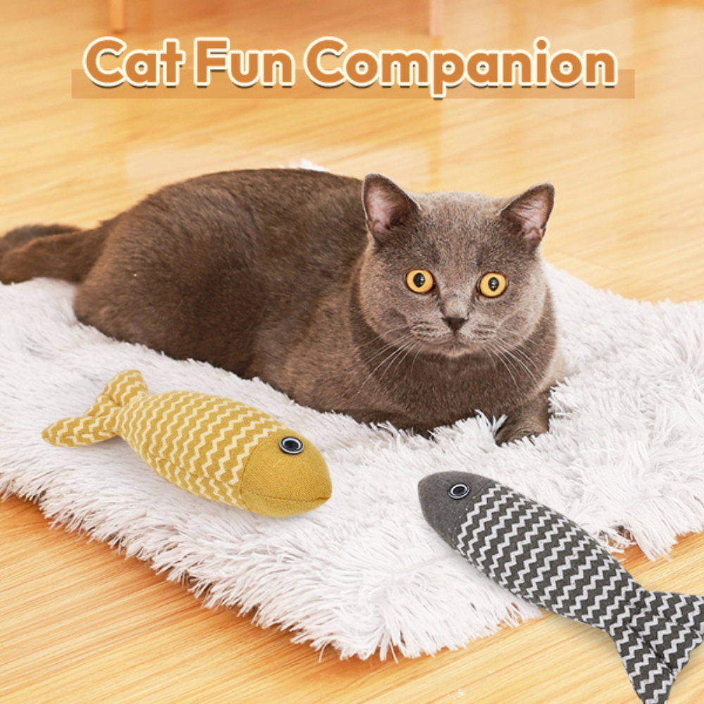 Catnip Toys for Indoor Cats – 3 Fish Kicker Set
