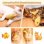Catnip Toys for Indoor Cats – 3 Fish Kicker Set