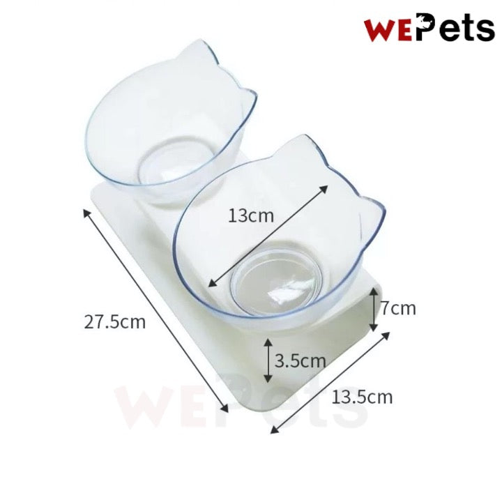 Dual Feeding Bowl Non-Slip with tilted angel