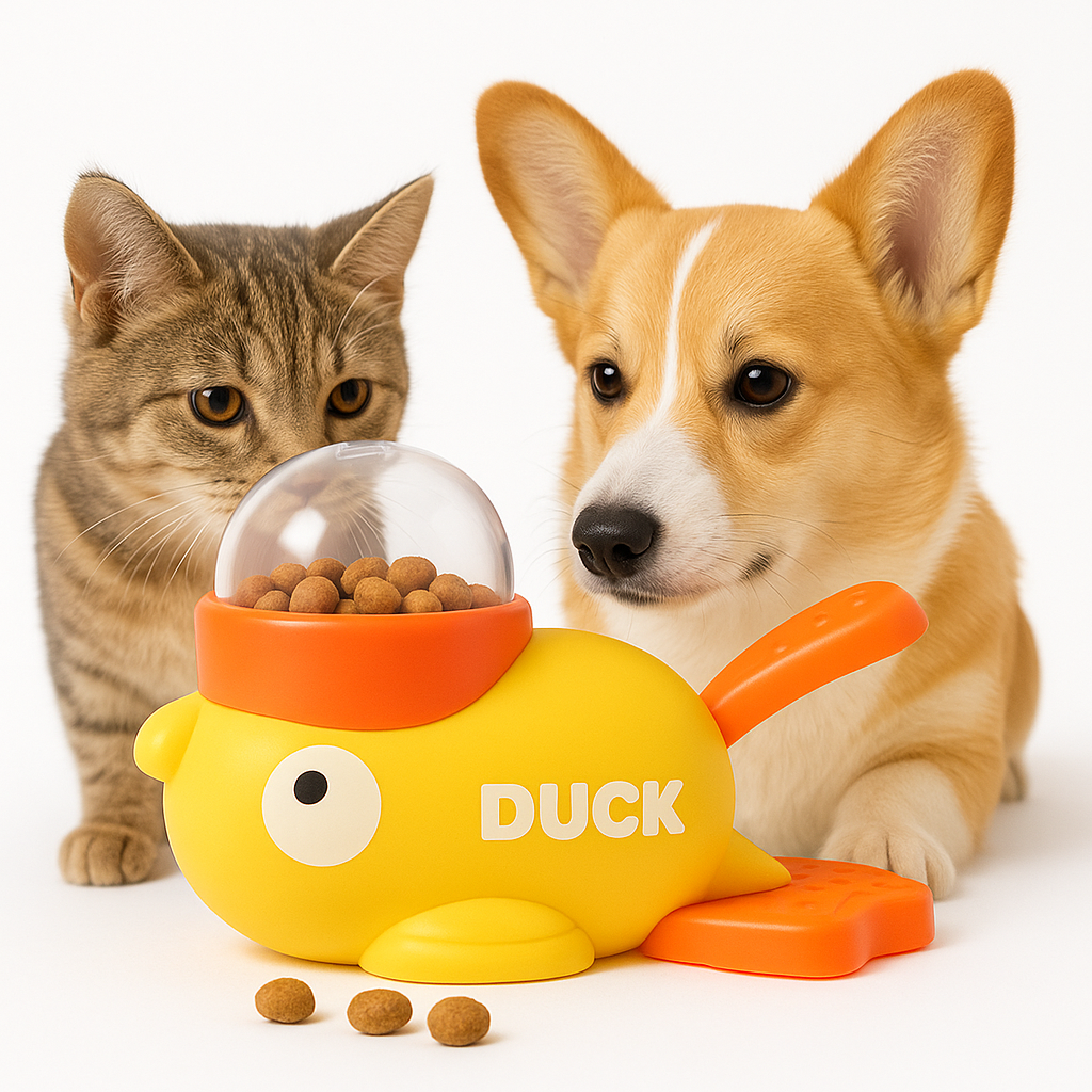 Dog Treat Dispenser - Duck Puzzle Toy for Dogs and Cats