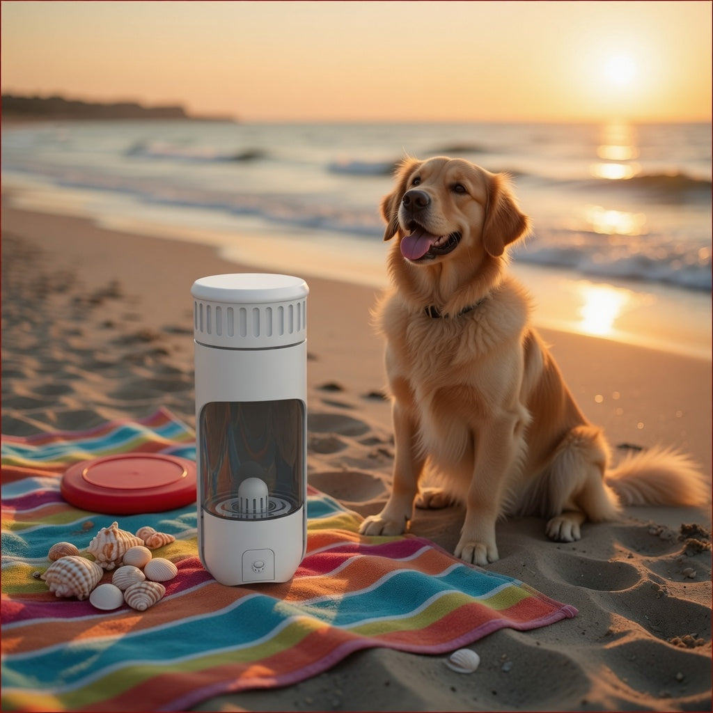 Dog Travel Water Bottle with Snack Compartment 2-in-1 Portable