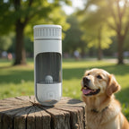 Dog Travel Water Bottle with Snack Compartment 2-in-1 Portable