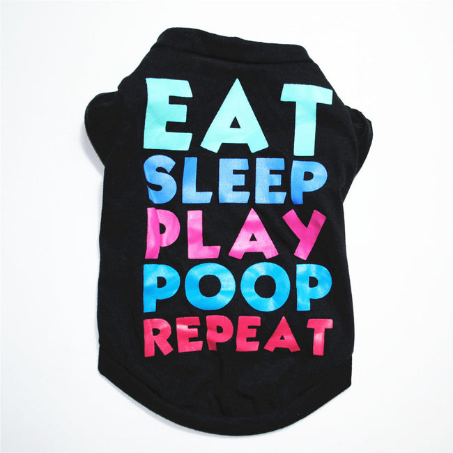 Dog T-Shirt for Summer Eat Sleep Play Poop Repeat Funny Main Image