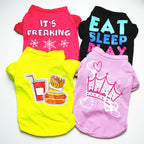 Dog T-Shirt for Summer Eat Sleep Play Poop Repeat Funny