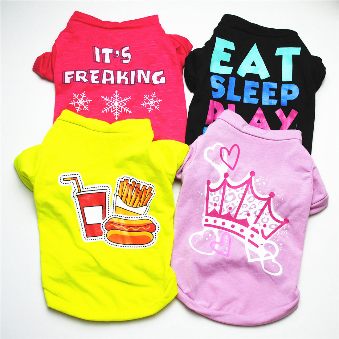 Dog T-Shirt for Summer Eat Sleep Play Poop Repeat Funny
