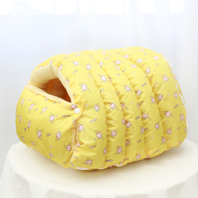Enclosed Pet Bed Washable House for Cats and Medium Dogs