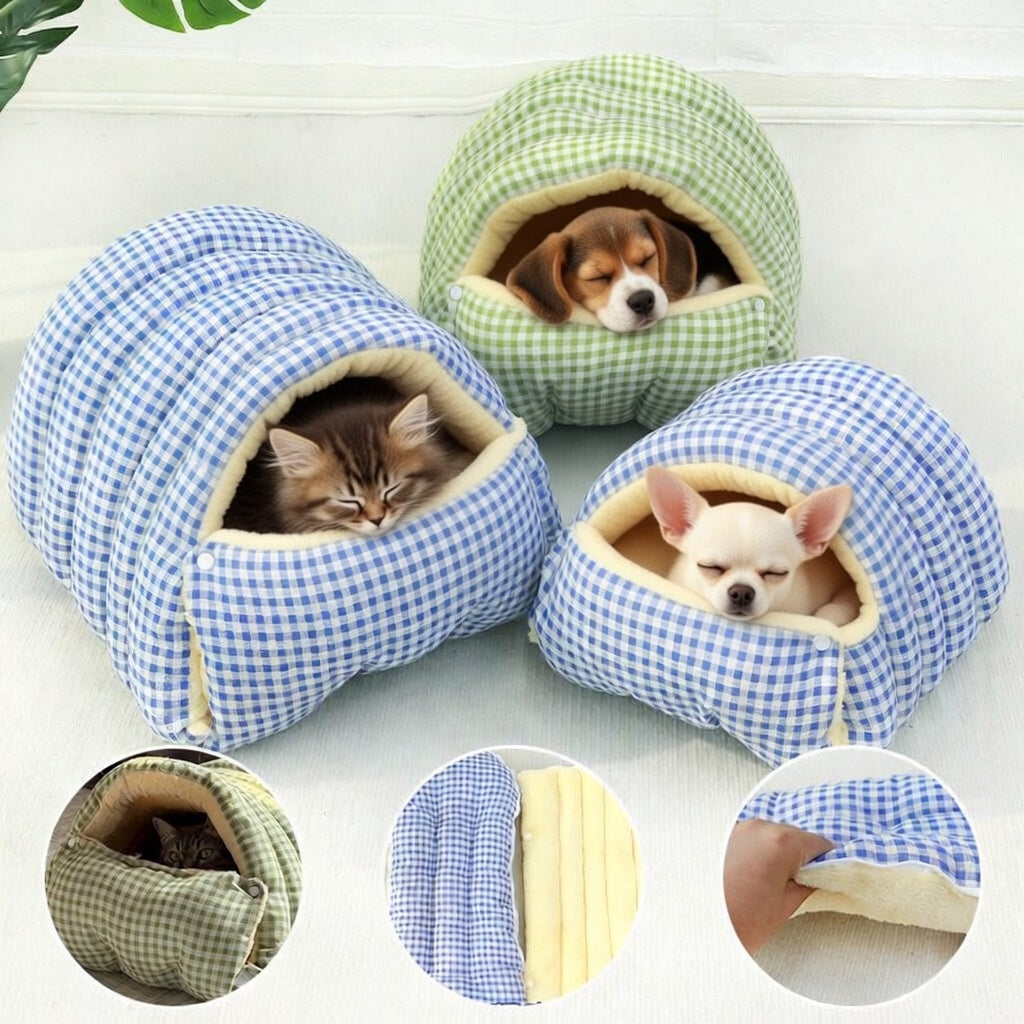 Enclosed Pet Bed Washable House for Cats and Medium Dogs