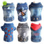 Denim Dog Clothes for Pitbulls Dachshund Fashion Dog Jeans Jacket  Blue Cowboy T-shirt for Shih Tzu Cool Apparel for Small Dogs