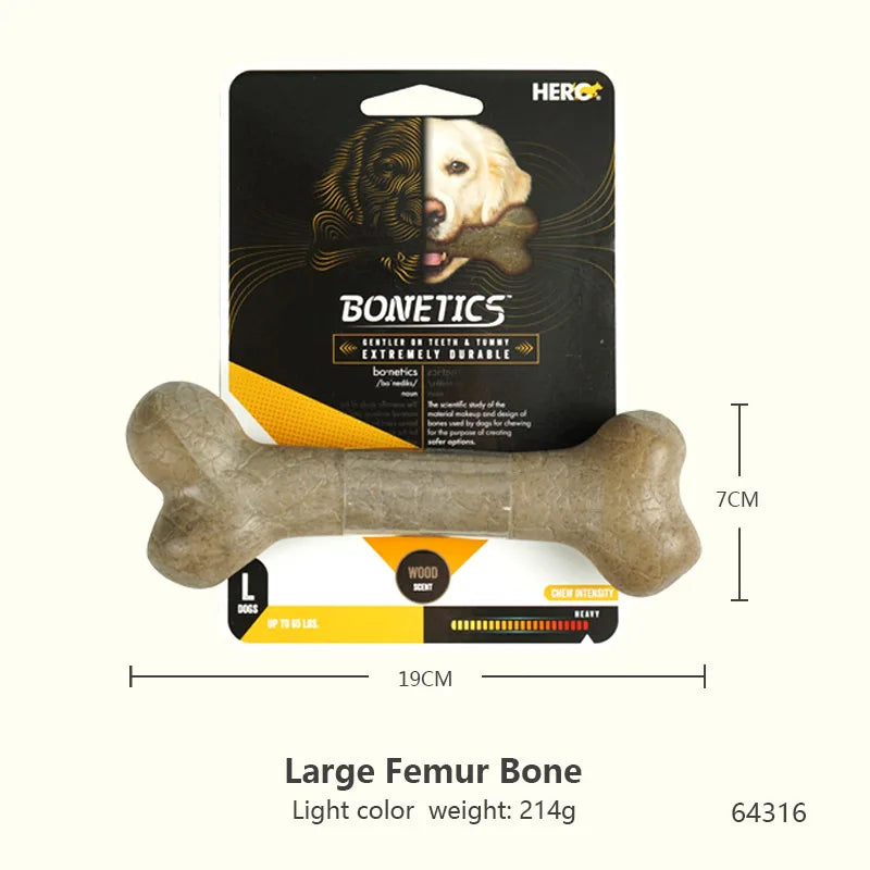 Durable Chew Bone for Dogs - Tough Nylon-Wood Dental Toy (All Sizes)