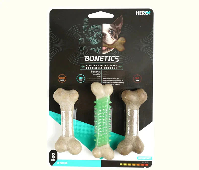 Durable Chew Bone for Dogs - Tough Nylon-Wood Dental Toy (All Sizes)