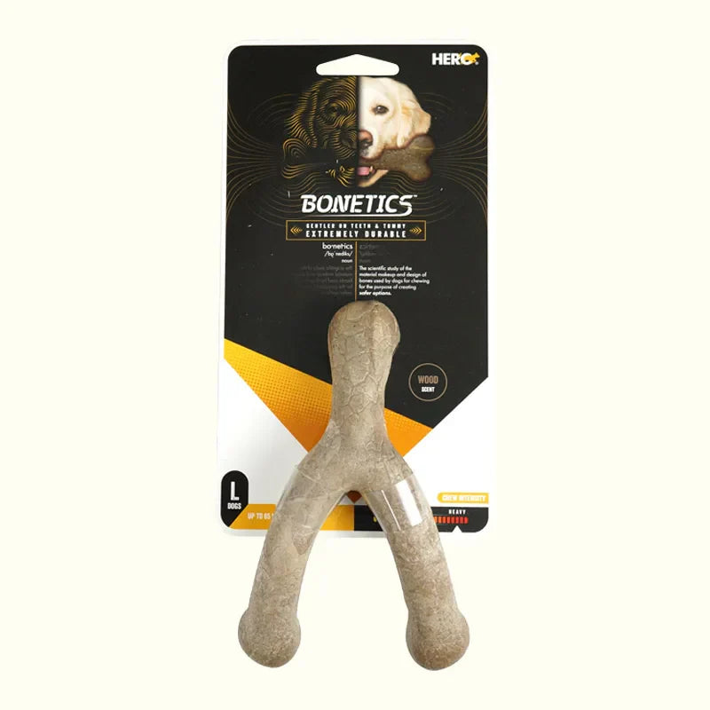 Durable Chew Bone for Dogs - Tough Nylon-Wood Dental Toy (All Sizes)
