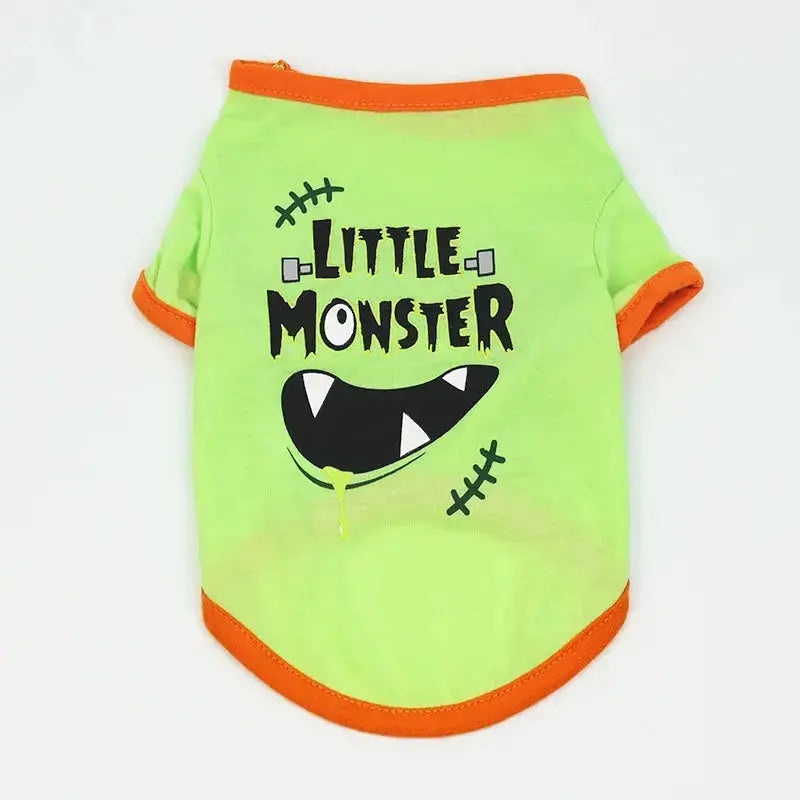 New Halloween Pet Clothes For Small Dogs Funny Dog Vest Cat Clothing Pet Hoodies Party Grimace Pumpkin Costume Puppy Up Outfit