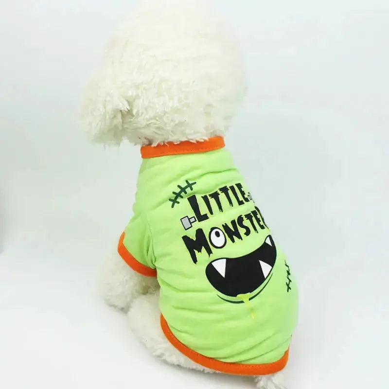 New Halloween Pet Clothes For Small Dogs Funny Dog Vest Cat Clothing Pet Hoodies Party Grimace Pumpkin Costume Puppy Up Outfit