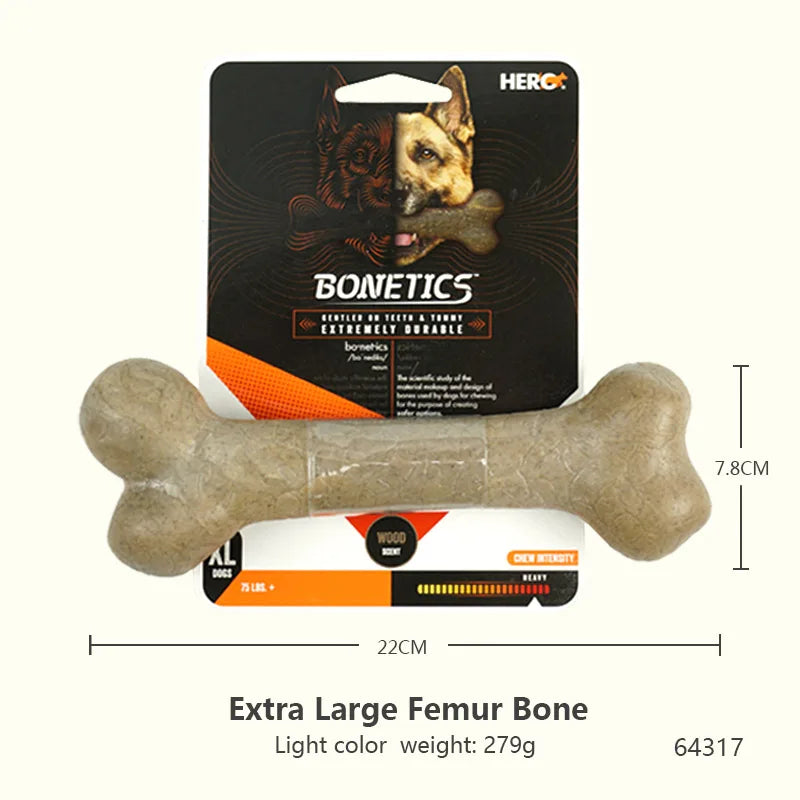 Durable Chew Bone for Dogs - Tough Nylon-Wood Dental Toy (All Sizes)