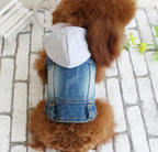 Denim Dog Clothes for Pitbulls Dachshund Fashion Dog Jeans Jacket  Blue Cowboy T-shirt for Shih Tzu Cool Apparel for Small Dogs