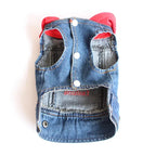 Denim Dog Clothes for Pitbulls Dachshund Fashion Dog Jeans Jacket  Blue Cowboy T-shirt for Shih Tzu Cool Apparel for Small Dogs