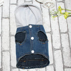 Denim Dog Clothes for Pitbulls Dachshund Fashion Dog Jeans Jacket  Blue Cowboy T-shirt for Shih Tzu Cool Apparel for Small Dogs