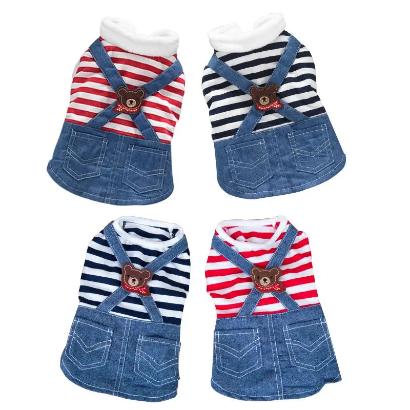 Cute Pets Clothes For Yorkshire Terrier Dogs Little Puppies Small Animals Breeds Striped Summer Wedding Princess Cats Dresses