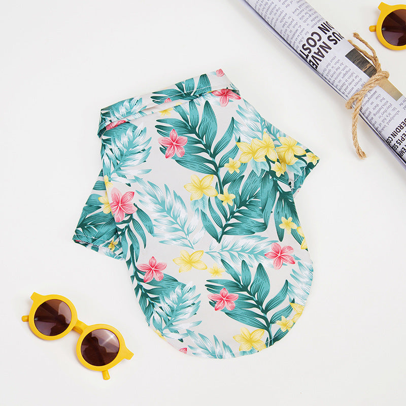 Pet Shirt for Dogs and Cats- Hawaiian Summer Apparel for Pets