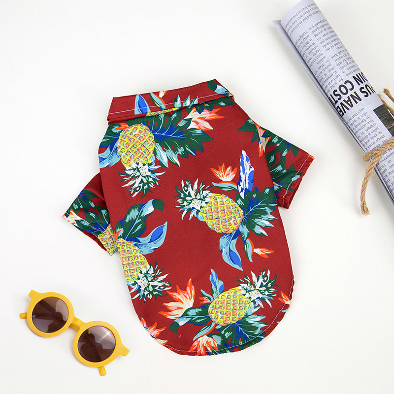 Pet Shirt for Dogs and Cats- Hawaiian Summer Apparel for Pets
