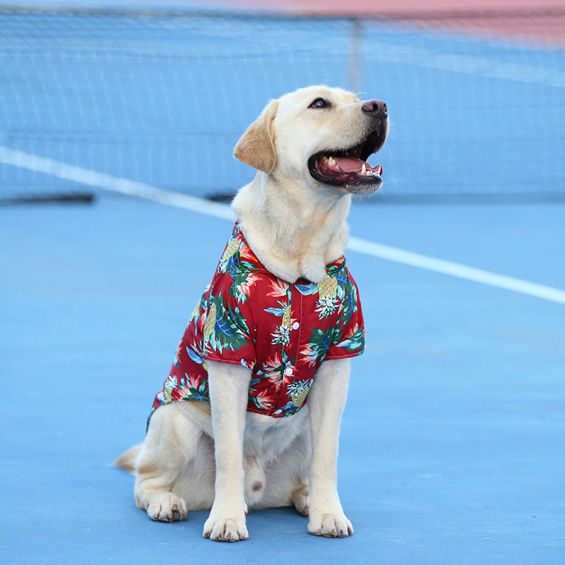 Pet Shirt for Dogs and Cats- Hawaiian Summer Apparel for Pets