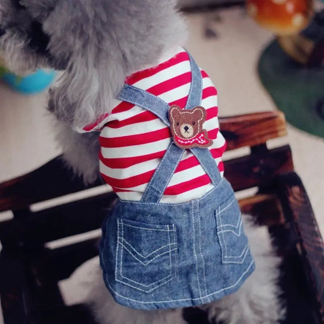 Cute Pets Clothes For Yorkshire Terrier Dogs Little Puppies Small Animals Breeds Striped Summer Wedding Princess Cats Dresses Hover Image