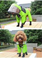 Fashionable Waterproof Dog Raincoat - Lightweight Jumpsuit with Hoodie for Small to Large Dogs