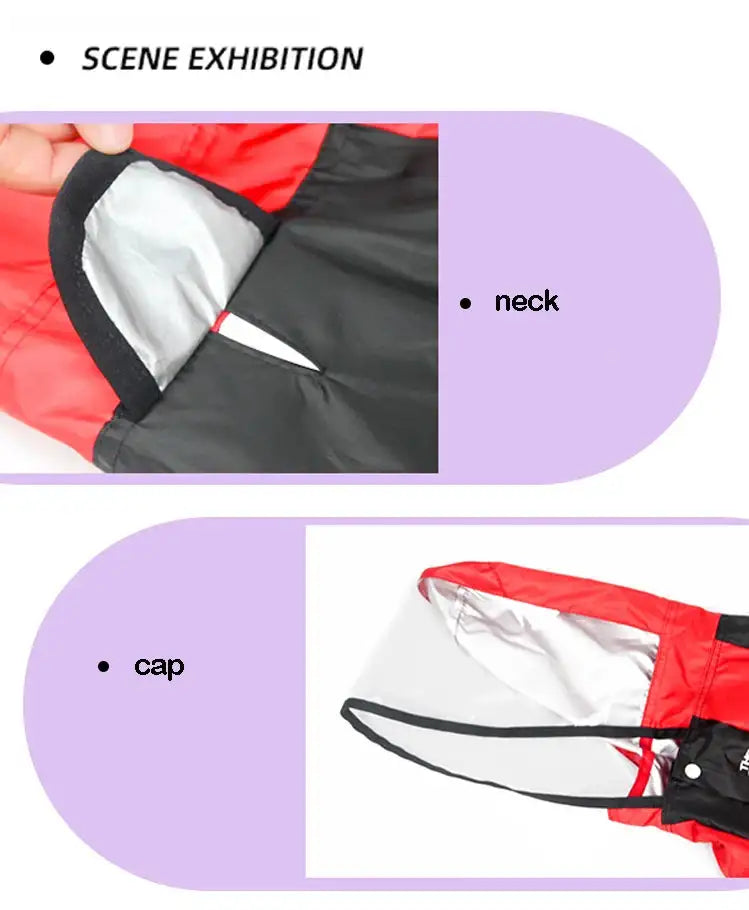 Fashionable Waterproof Dog Raincoat - Lightweight Jumpsuit with Hoodie for Small to Large Dogs