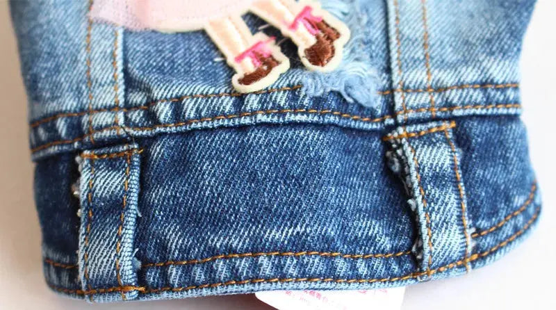Denim Dog Clothes for Pitbulls Dachshund Fashion Dog Jeans Jacket  Blue Cowboy T-shirt for Shih Tzu Cool Apparel for Small Dogs