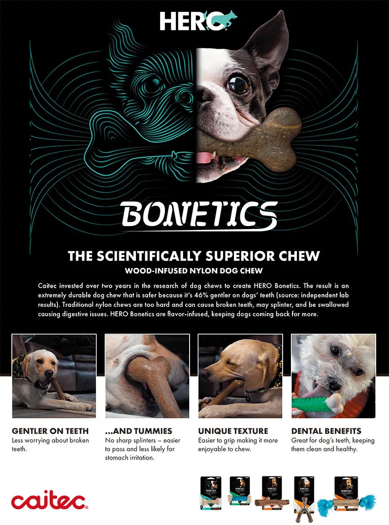 Durable Chew Bone for Dogs - Tough Nylon-Wood Dental Toy (All Sizes)