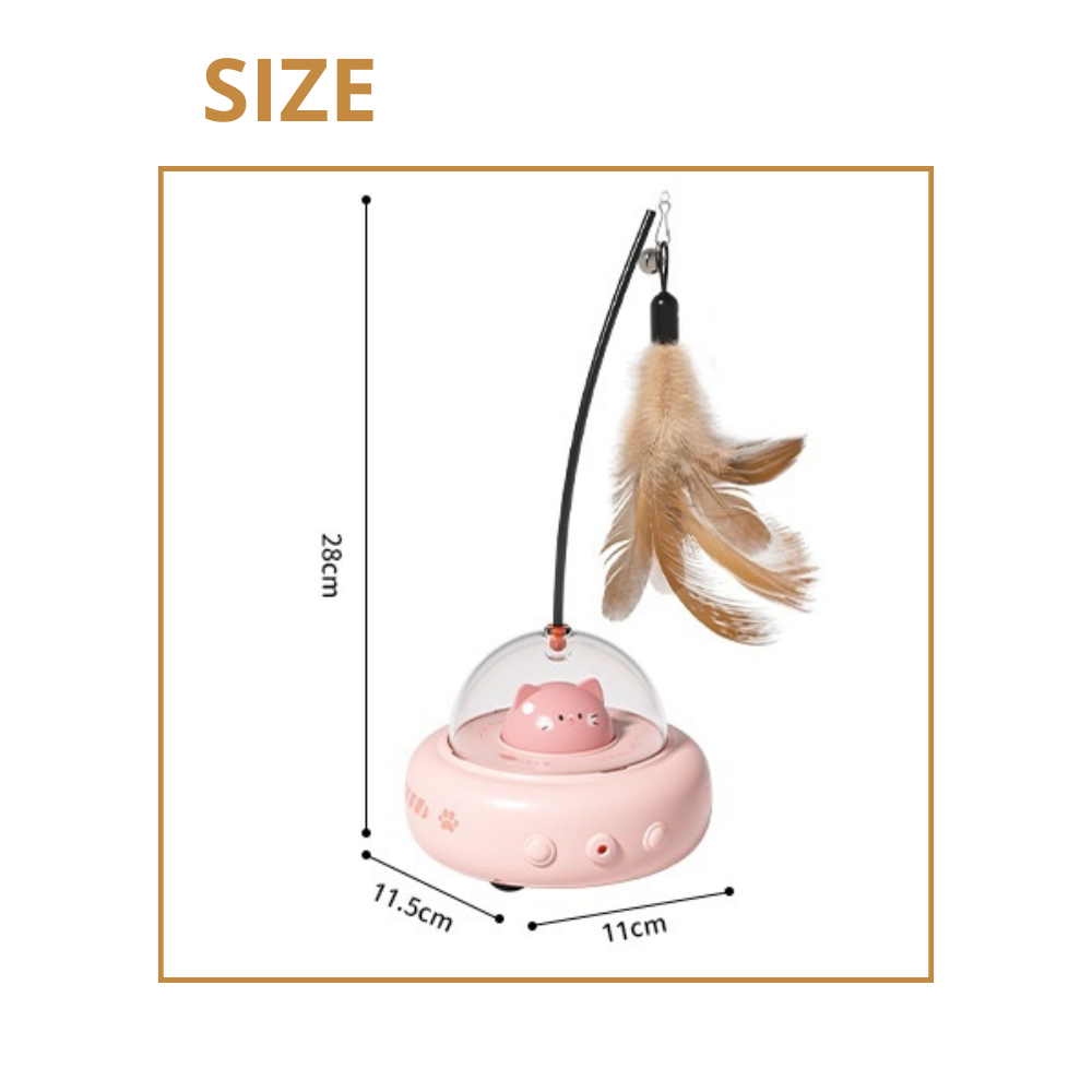 Interactive Cat Teaser Toy - Smart UFO with Feather and Bell