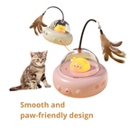 Interactive Cat Teaser Toy - Smart UFO with Feather and Bell