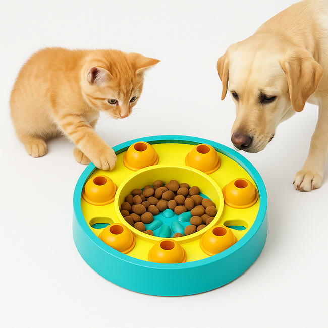 Interactive Slow Feeder Pet Bowl — Anti-Choke Puzzle Bowl for Dogs & Cats Main Image