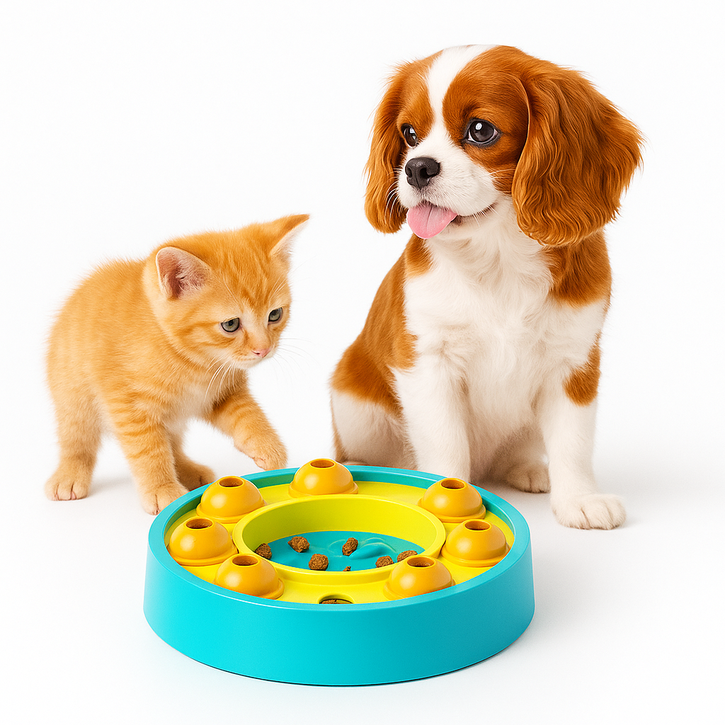 Interactive Slow Feeder Pet Bowl — Anti-Choke Puzzle Bowl for Dogs & Cats