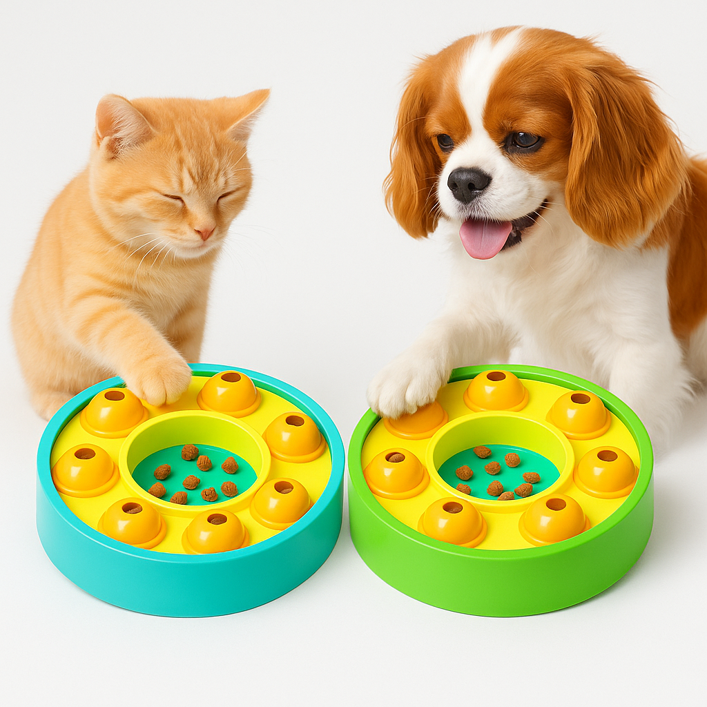 Interactive Slow Feeder Pet Bowl — Anti-Choke Puzzle Bowl for Dogs & Cats