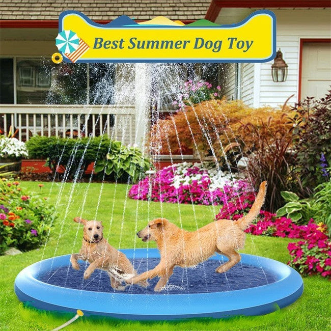 Non-Slip Splash Pad Dog Pool – Outdoor Summer Water Fun Mat Hover Image